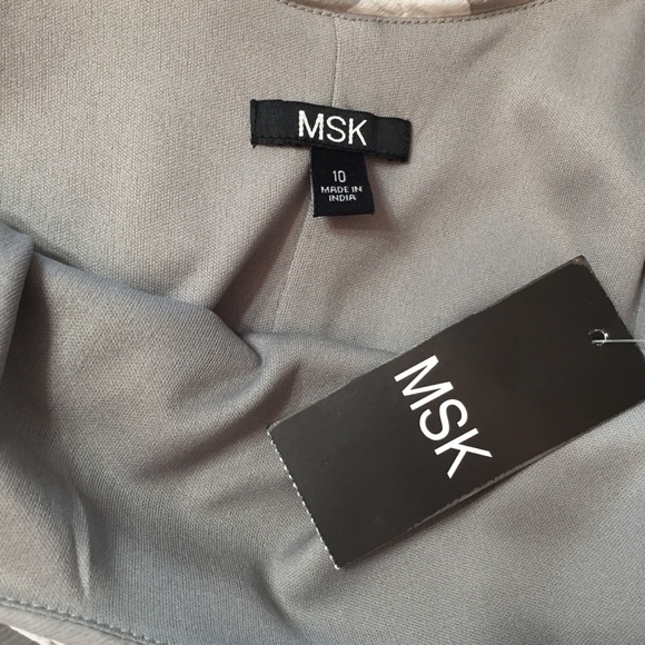 ☀️NWT☀️MSK Grey & White Dot Flowy Low Back Dress - Picture 6 of 7